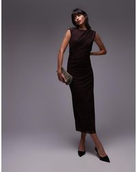 & Other Stories - Mesh Midi Dress With Drape Detail - Lyst
