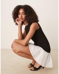 ASOS - Dropped Waist Mini Dress With Cap Sleeve - Lyst