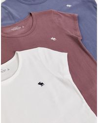 Abercrombie & Fitch - Set Van 3 T-shirts Met Ronde Hals En Logo - Lyst