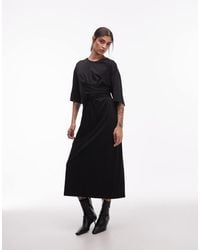 ARKET - Cotton Blend Half Sleeve Wrap Waist Midaxi Dress - Lyst