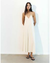 Pull&Bear - Midikleid mit rückenträgern - Lyst