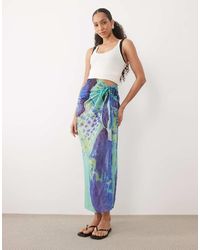 River Island - Orchard Print Maxi Beach Skirt - Lyst