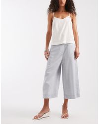 ASOS - Wide Leg Linen Look Culotte In - Lyst