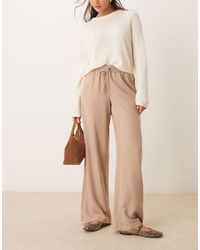 Vila - Wide Leg Tie Waist Pants - Lyst