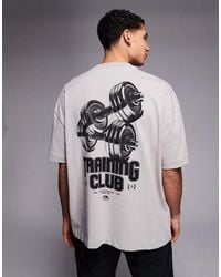 4505 - Back Print Oversized Heavyweight Cotton T-Shirt With Quick Dry Finish - Lyst