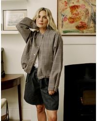 Barbour - X Lucy Williams Leyburn Check Showerproof Bomber Jacket - Lyst