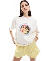 ASOS - Oversized T-shirt With Paradise Island Beer Drink Graphic - Lyst