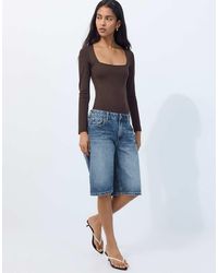 Stradivarius - Polyamide Bodysuit With Square Neckline - Lyst