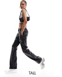 ONLY - Faux Leather Straight Leg Pants - Lyst