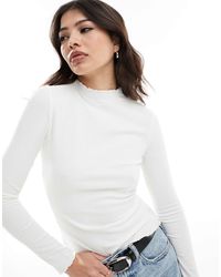 ONLY - Lettuce Edge High Neck Ribbed Top - Lyst
