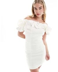 Y.A.S - Bridal Ruffle Off The Shoulder Mini Dress - Lyst