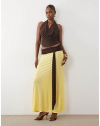 ASOS - Co-ord Contrast Sash Waist Maxi Skirt - Lyst