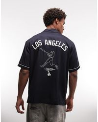 KTZ - La Dodgers Logo Revere Collar Shirt - Lyst