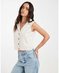 Jdy - Tailored Waistcoat With Linen - Lyst
