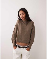 Vila - Scallop Trim Knitted Jumper - Lyst