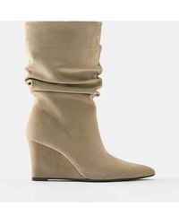 Pull&Bear - Bottines à talon compensé couleur sable - Lyst