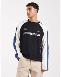 ASOS - Boxy Oversized Long Sleeve T-Shirt With Cut And Sew Panelling And Sports Graphics - Lyst