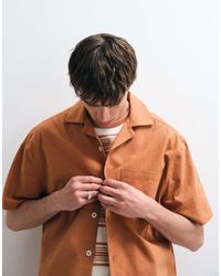 ASOS COLLECTIVE - Relaxed Cotton Shirt With Linen - Lyst