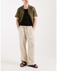 Abercrombie & Fitch - Linen Blend baggy Fit Trousers - Lyst