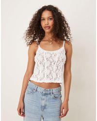 ASOS - Sheer Lace Cami Top With Trim Detail - Lyst