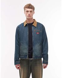Dickies - Giacca Di Jeans Blu Con Tinta Kaki - Lyst
