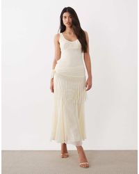 ASOS - Chiffon Draped Fringe Detail Maxi Dress - Lyst
