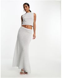 ASOS - Metallic Knit Low Rise Maxi Skirt Co Ord - Lyst