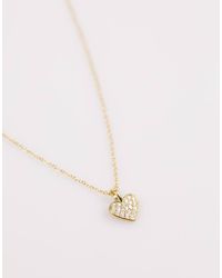 Lovisa - Collar Con Colgante De Corazón Con Engastes De Circonitas De Plata De Ley Chapado En Oro De - Lyst