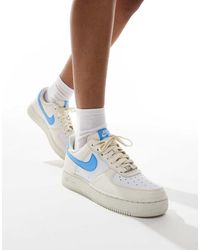 Nike - Zapatillas De Deporte Blanco Hueso Y Azules Air Force 1 '07 Nn De - Lyst
