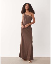 Jdy - One Shoulder Maxi Dress With Gold Trim - Lyst