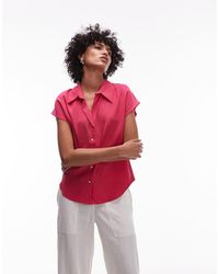 Mango - Classic Sleeveless Satin Shirt With Rounded Hem - Lyst