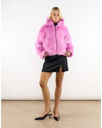 Collective The Label - Faux Fur Jacket With Hood - Lyst