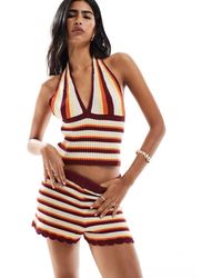 ASOS - Knitted High Waisted Micro Short Co-ord - Lyst