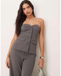 Y.A.S - Top De Sastre Con Escote Palabra De Honor De (Parte De Un Conjunto) - Lyst