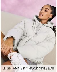 ASOS Oversized Puffer Jack Van Jersey Met Capuchon - Meerkleurig