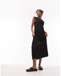 TOPSHOP - Twist Front Textured Jersey Column Midi Dress - Lyst