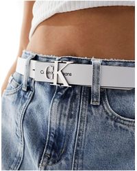 Calvin Klein - Cinturón blanco con hebilla del monograma - Lyst