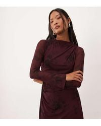 Nobody's Child Petite - Kiera Mesh Boat Neck Mini Dress - Lyst