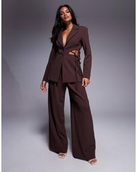 ASOS - Crepe Wide Leg Tailored Trouser Co-Ord - Lyst