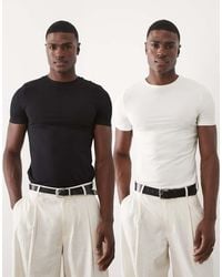 ASOS - Essentials 2 Pack Muscle Fit T-shirts - Lyst