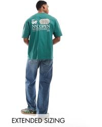 ASOS - T-shirt oversize avec imprimé style sport sur le devant et au dos - Lyst