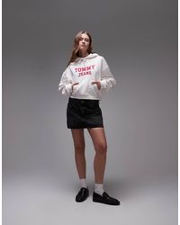 Tommy Hilfiger - Boxy Varsity Logo Hoodie - Lyst