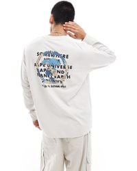 Aape By A Bathing Ape - Aape By A Bathing Ape Logo Long Sleeve T-shirt With Back Print - Lyst