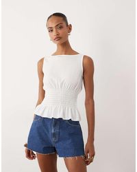 Gina Tricot - Cinch Waist Sleeveless Smock Top - Lyst