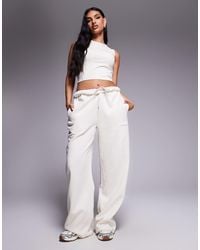 Kaiia - Bubble Embossed Logo Rolled Waistband Wide Leg Trackies Co-ord - Lyst