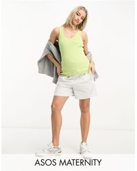ASOS - Asos Design Maternity Knitted V Neck Tank Top - Lyst