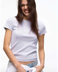 Bershka - Basic Rib Short Sleeve T-shirt - Lyst