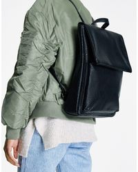ASOS - Soft Minimal Backpack With Flap Detail - Lyst