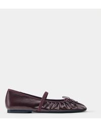 Pull&Bear - Ballerines à brides froncées bordeaux - Lyst