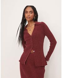 ASOS - Knitted Longline Colla Cardigan Co-ord - Lyst